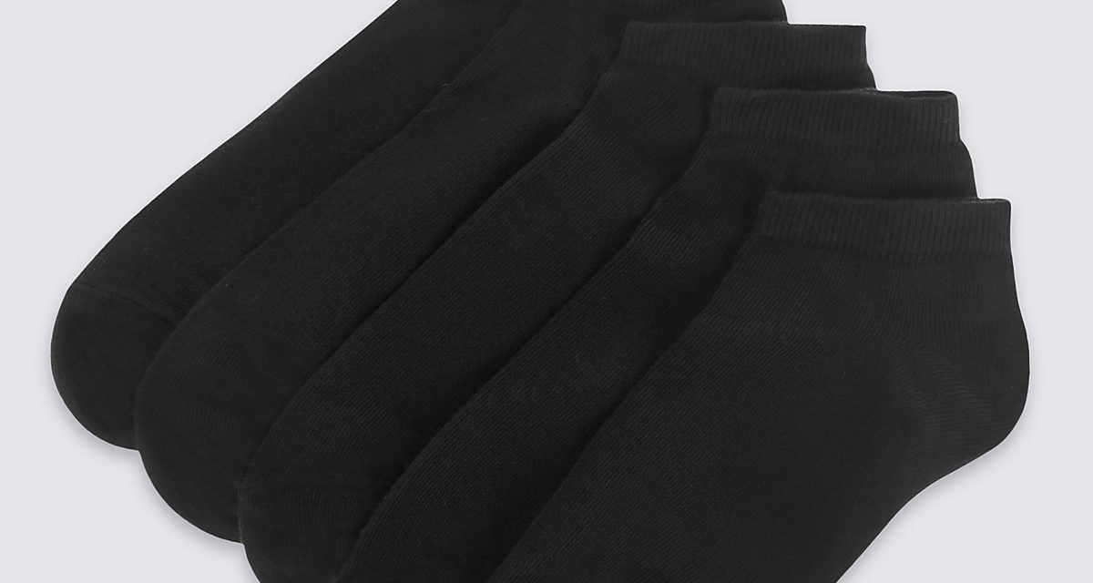 M&S Collection 5 Pairs of Trainer Liner Socks