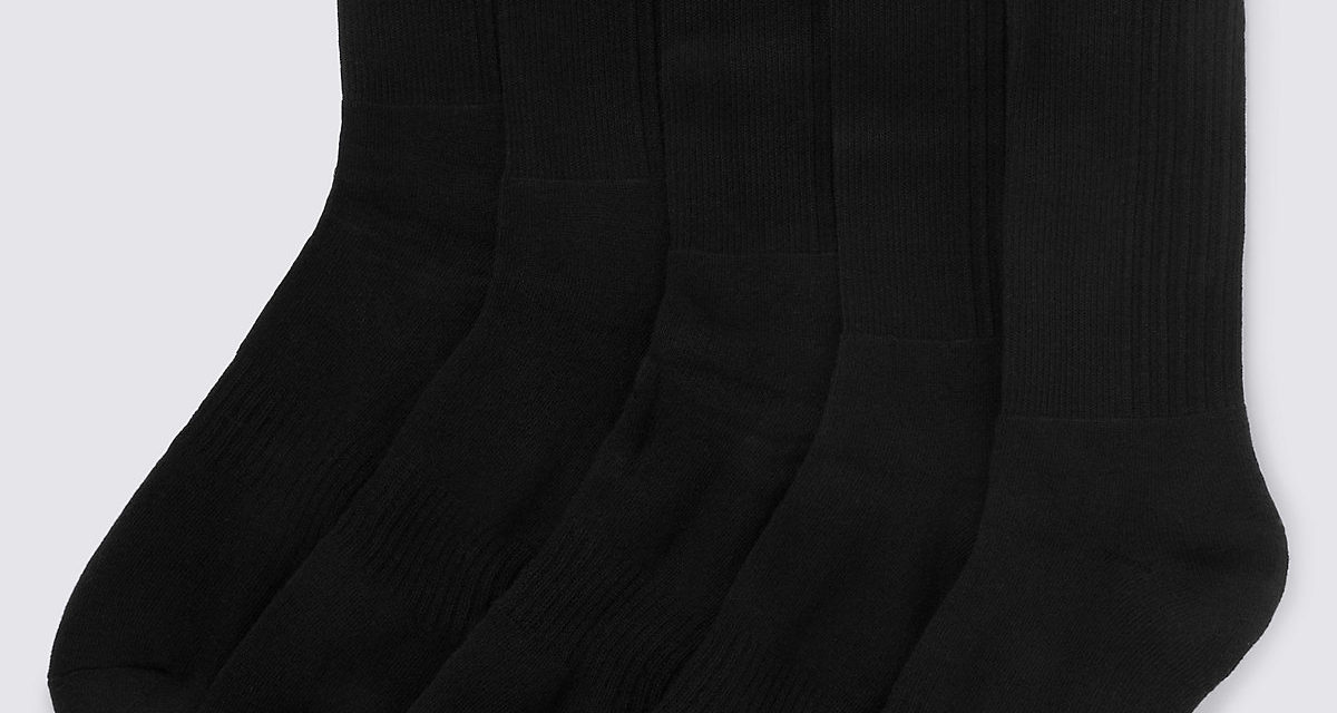 M&S Collection 5 Pairs of Cotton Rich Freshfeet Sports Socks