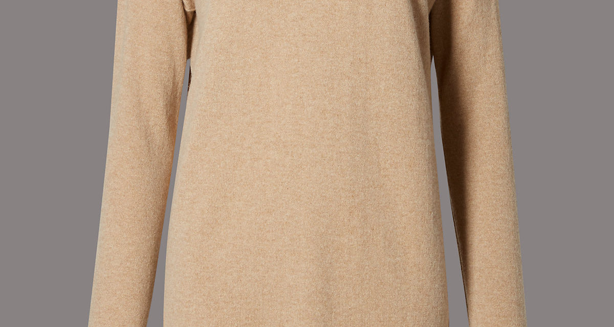 Autograph Pure Cashmere Seam Slash Neck Jumper