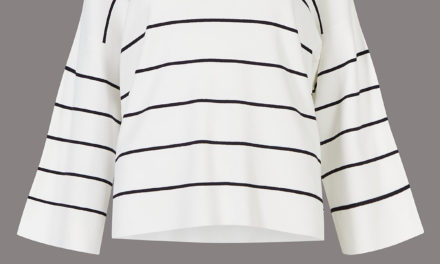 Autograph Technical Stripe 3/4 Sleeve Jumper