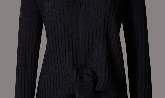 Autograph Ribbed Tie Front Jumper