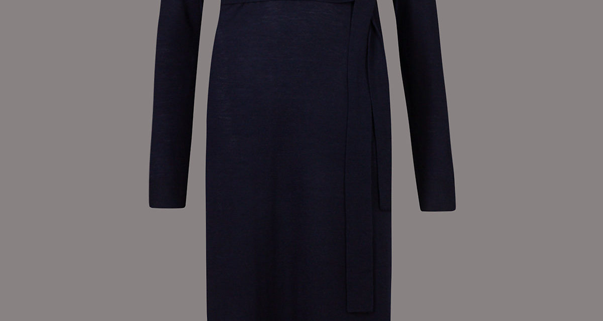 Autograph V-Neck Jumper Dress with Belt