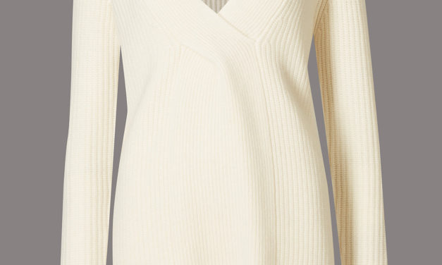 Autograph Pure Cashmere Ribbed V-Neck Jumper