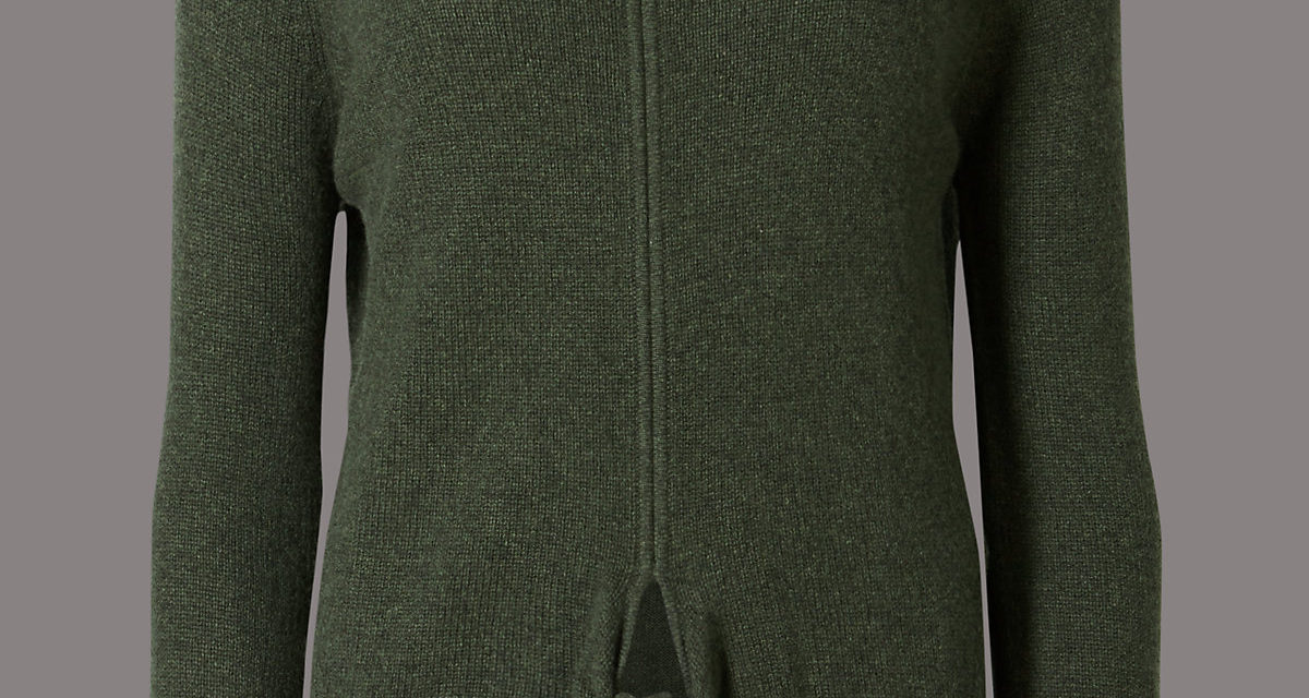 Autograph Pure Cashmere Ribbed Tie Front Jumper