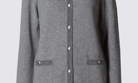 Classic Lambswool Blend Contrasting Edge Cardigan