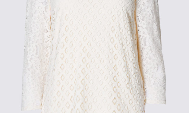 Classic Geometric Lace Jersey Top