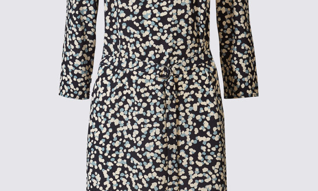 Classic Printed 3/4 Sleeve Shift Dress