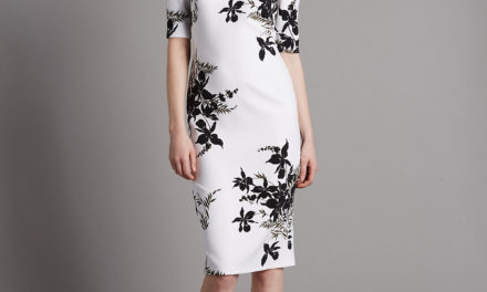 Autograph Floral Print Half Sleeve Bodycon Dress