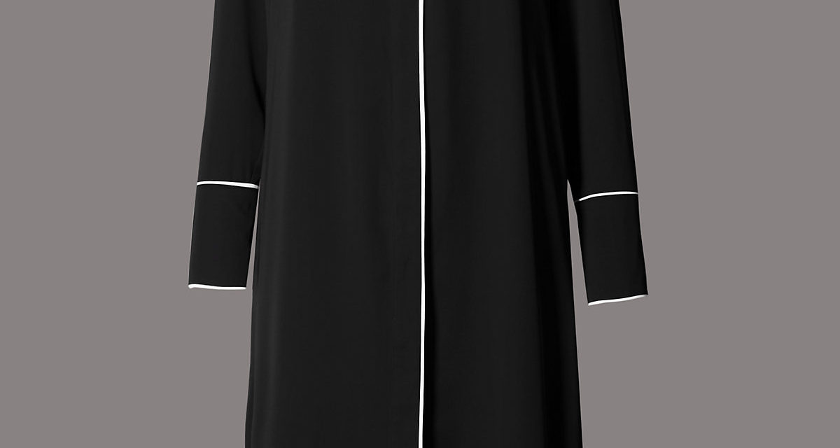 Autograph Contrasting Edge Long Sleeve Tunic Dress