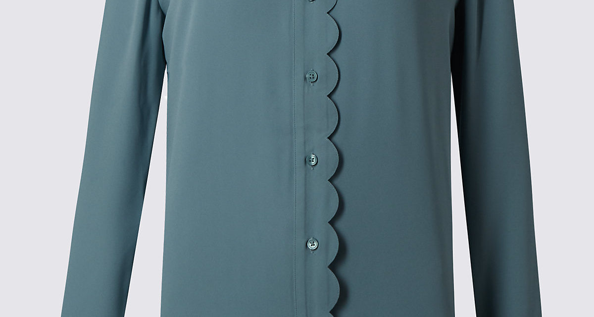 Classic Scallop Edge Long Sleeve Shirt