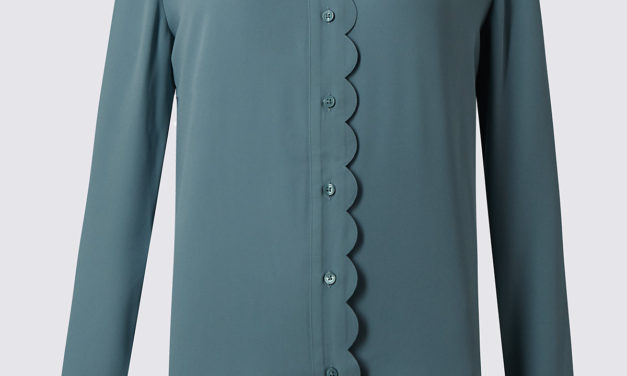 Classic Scallop Edge Long Sleeve Shirt