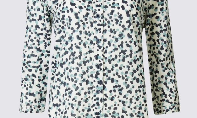 Classic Pure Cotton Spotted 3/4 Sleeve Shirt