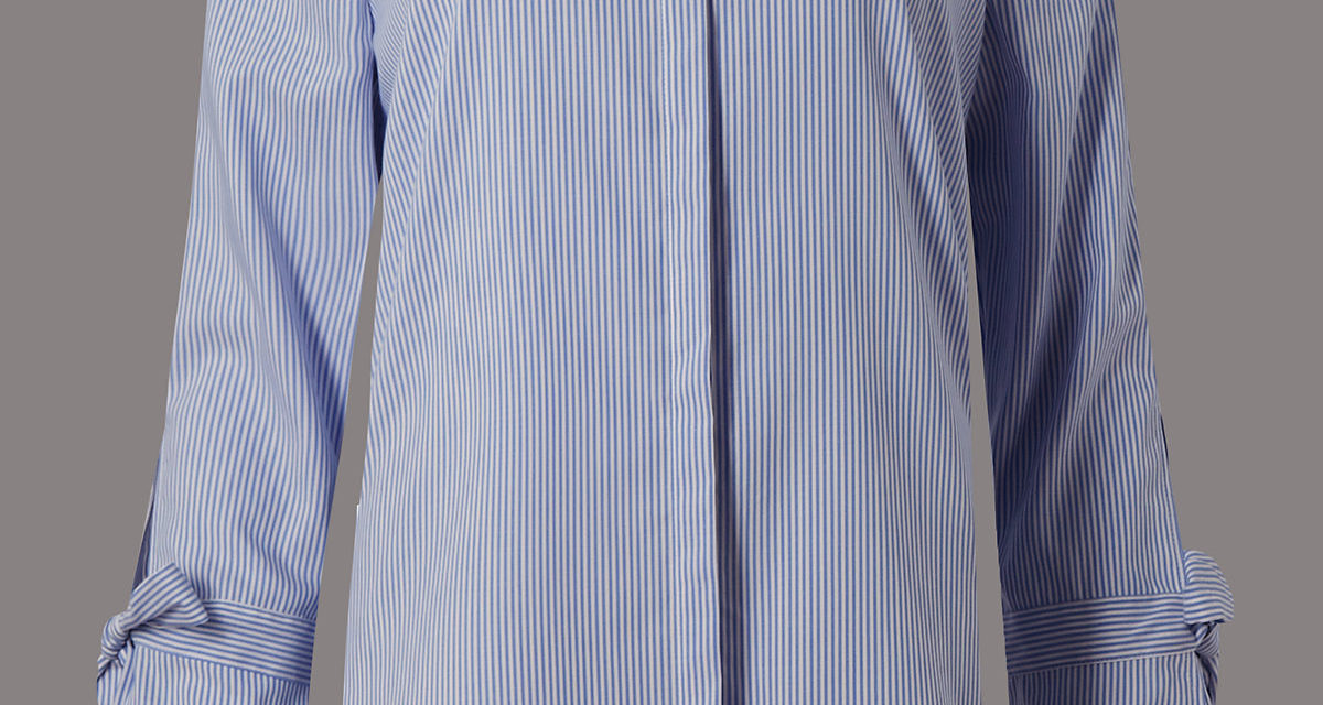 Autograph Pure Cotton Striped Poplin Shirt