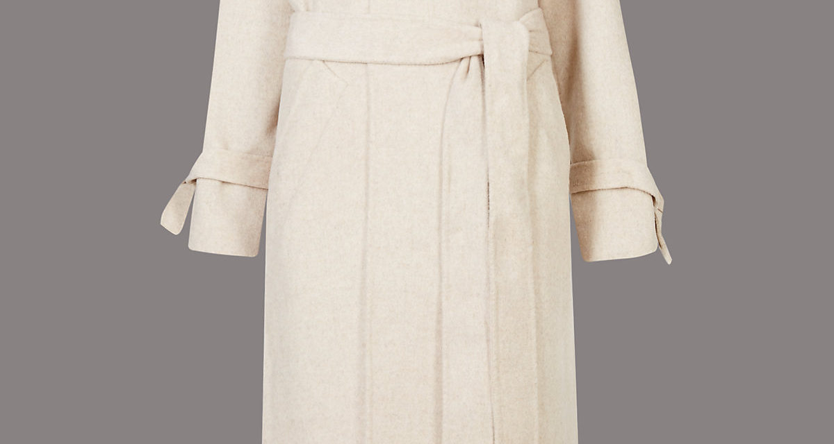 Autograph Wool Blend Spilt Robe Coat