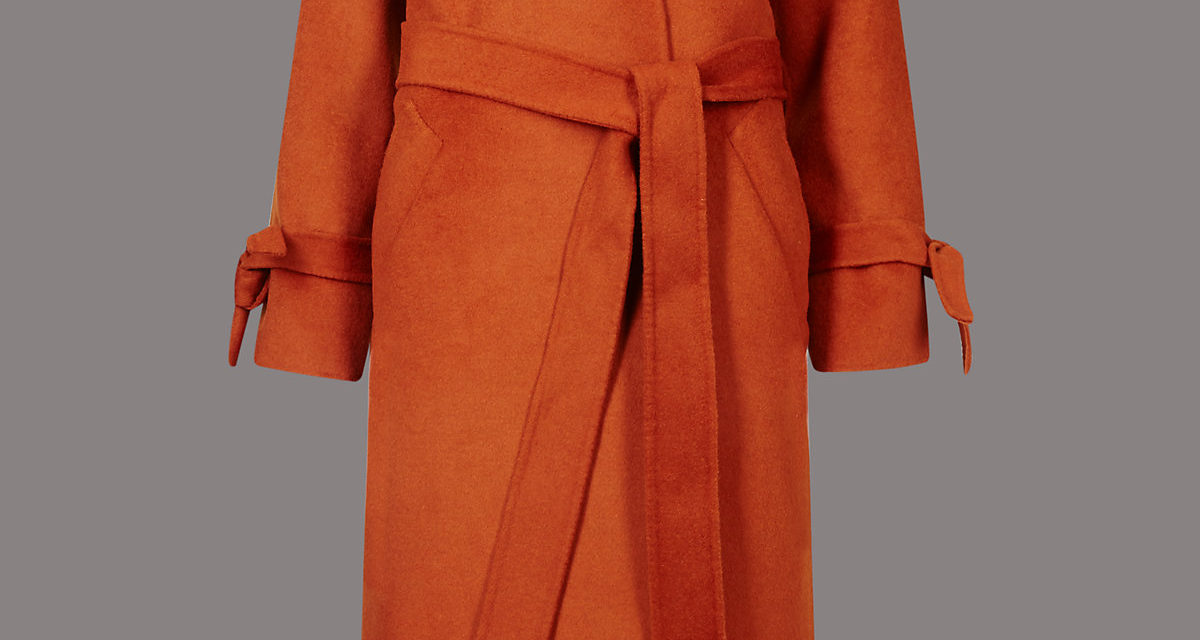 Autograph Wool Blend Spilt Robe Coat