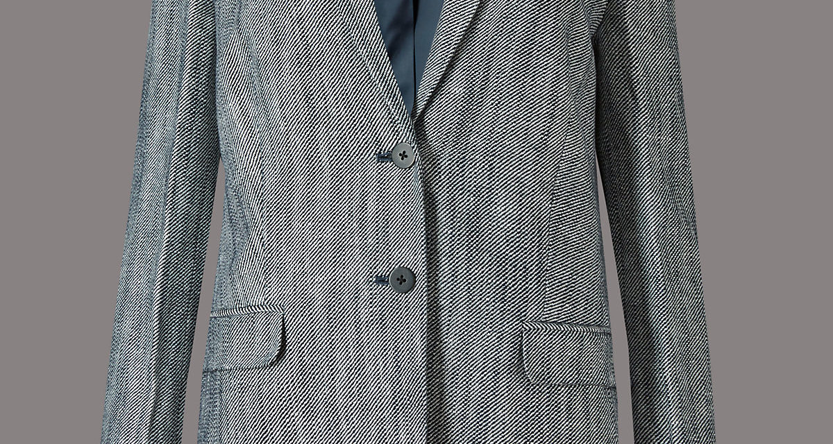 Autograph Textured Single Breasted Blazer