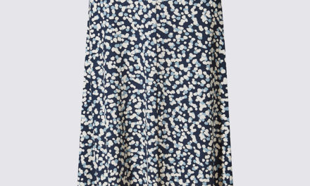 Classic Spotted Print Jersey A-Line Skirt