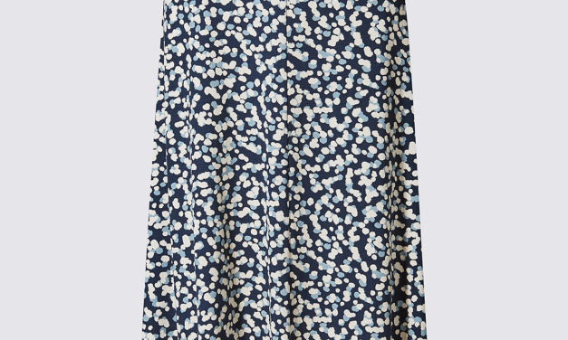 Classic Spotted Print Jersey A-Line Skirt