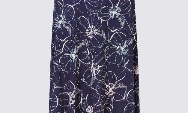 Classic Floral Print A-Line Skirt