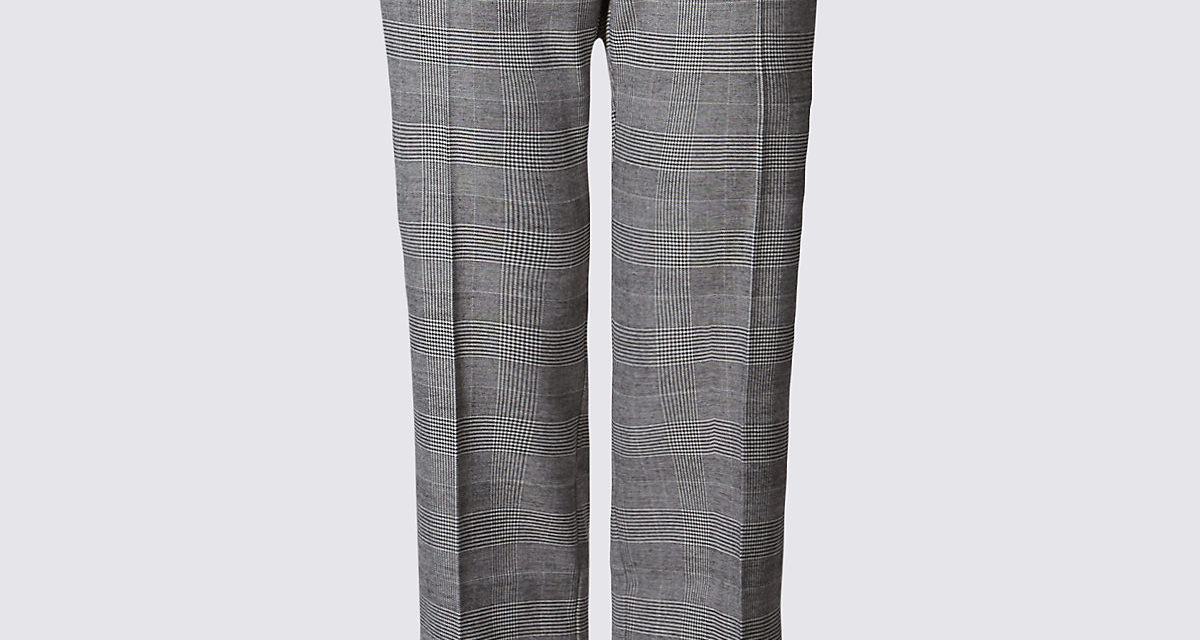 Classic Checked Straight Leg Trousers