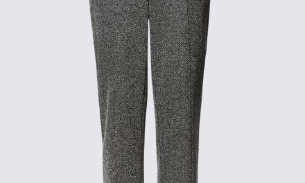 Classic Straight Leg Textured Ankle Trousers