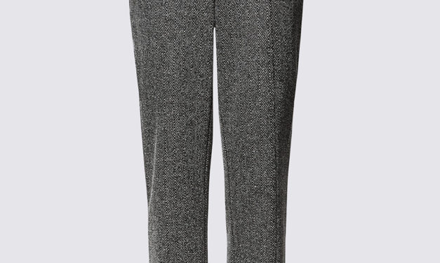 Classic Straight Leg Textured Ankle Trousers