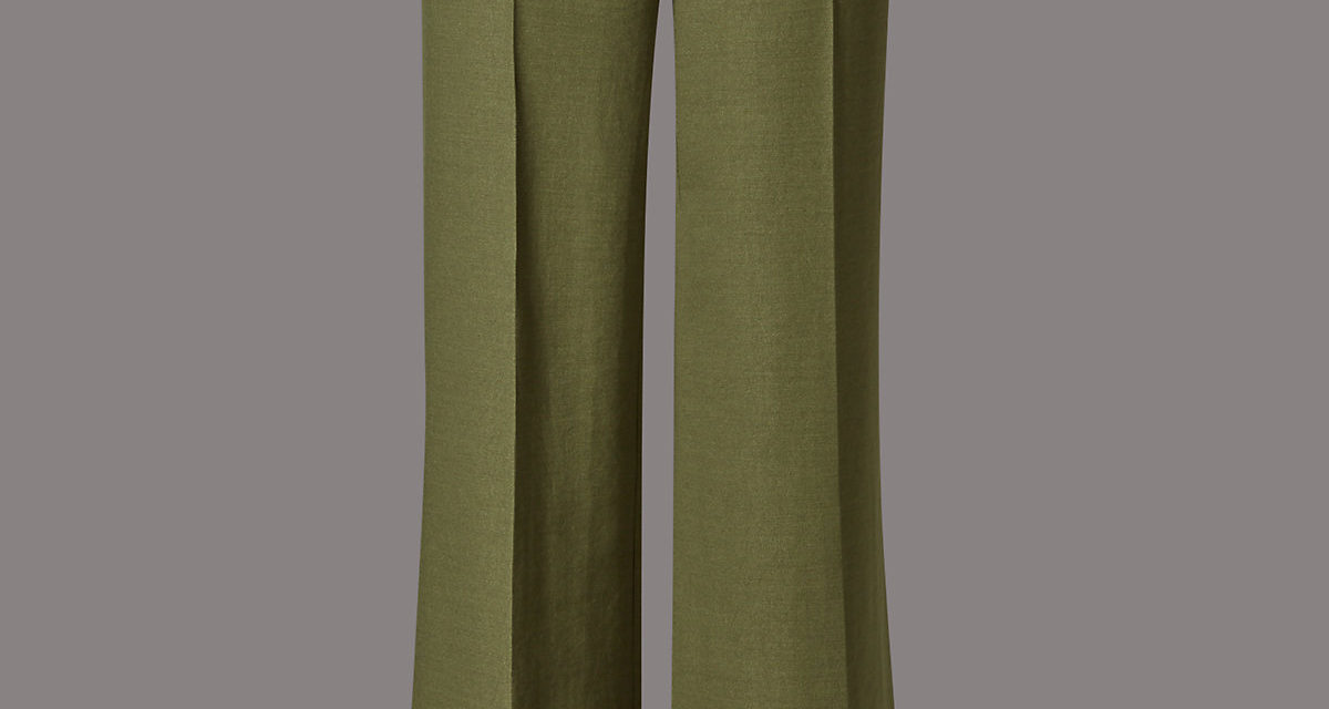 Autograph Single Pleated Wide Leg Trousers