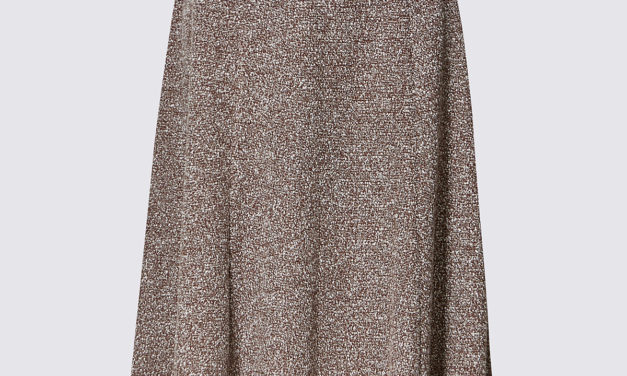 Classic Textured Midi A-Line Skirt