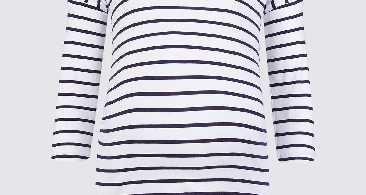 Maternity Striped Feeding T-Shirt with Modal