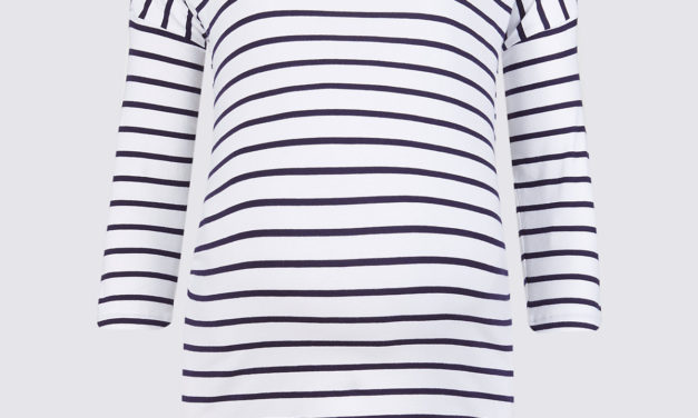 Maternity Striped Feeding T-Shirt with Modal