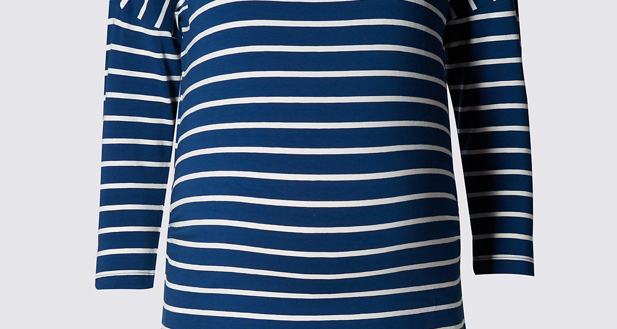 Maternity Nautical Striped Feeding Top with Modal